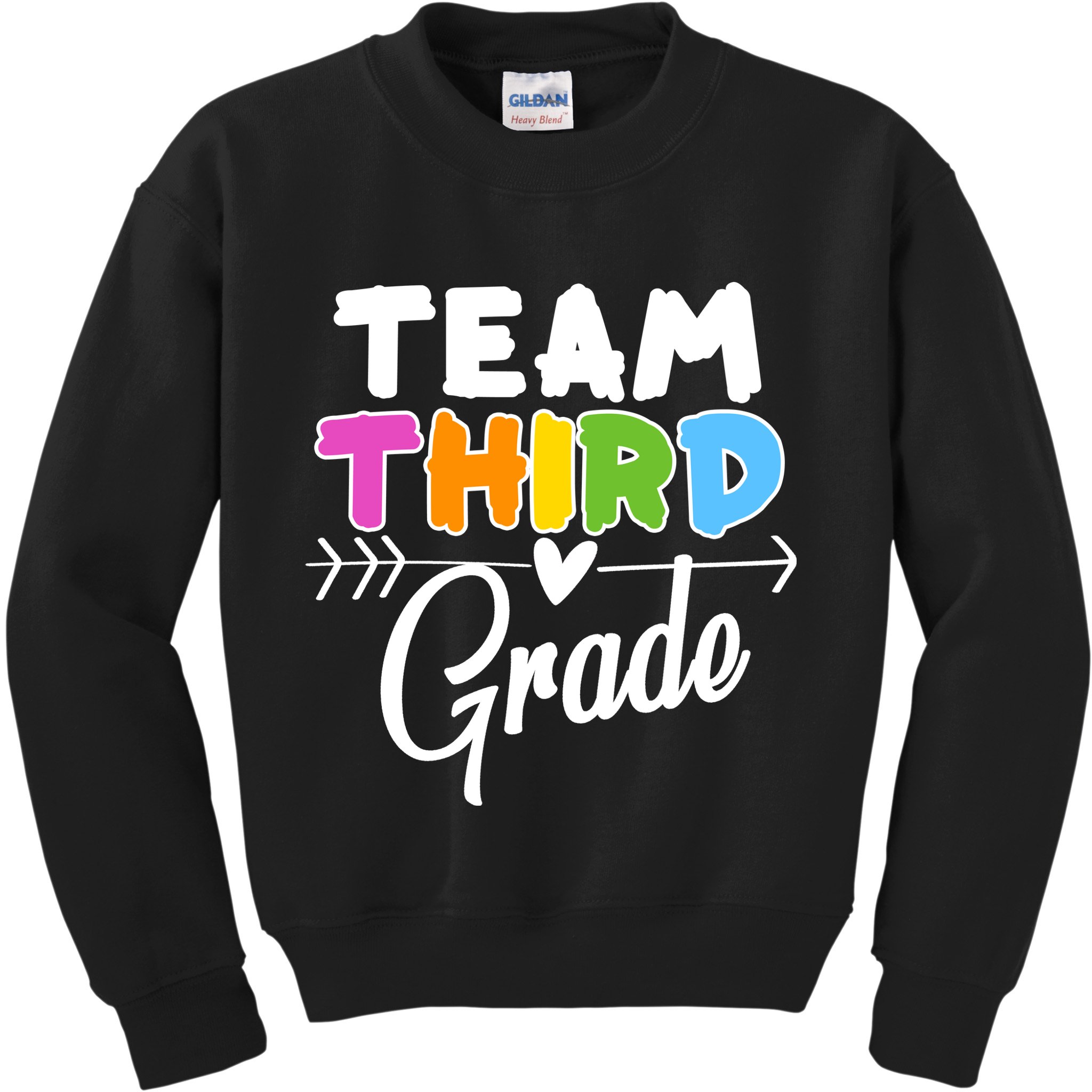 Team Third Grade Arrow Heart Kids Sweatshirt