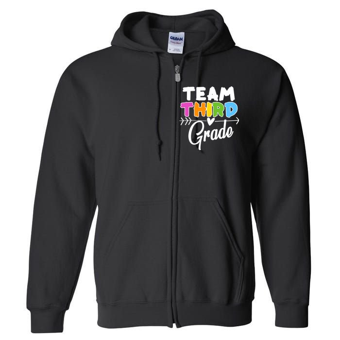 Team Third Grade Arrow Heart Full Zip Hoodie