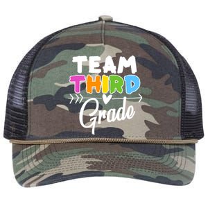 Team Third Grade Arrow Heart Retro Rope Trucker Hat Cap