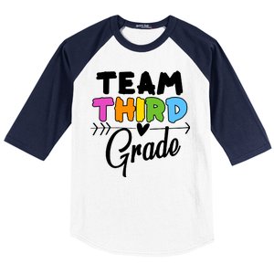 Team Third Grade Arrow Heart Baseball Sleeve Shirt