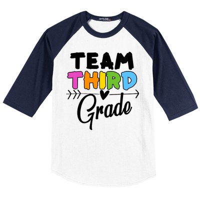 Team Third Grade Arrow Heart Baseball Sleeve Shirt