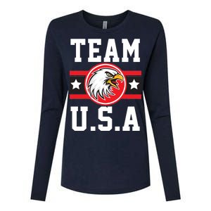 Team U.S.A. Logo Womens Cotton Relaxed Long Sleeve T-Shirt