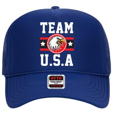 Team U.S.A. Logo High Crown Mesh Back Trucker Hat