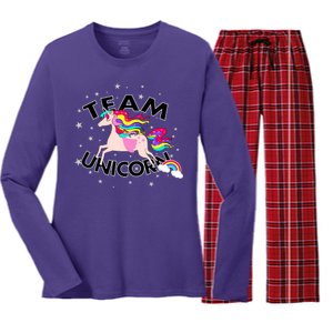 Team Unicorn Women's Long Sleeve Flannel Pajama Set 