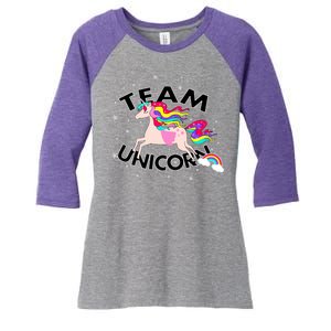 Team Unicorn Women's Tri-Blend 3/4-Sleeve Raglan Shirt