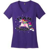 Team Unicorn Women's V-Neck T-Shirt