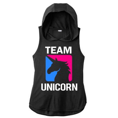 Team Unicorn Logo Ladies PosiCharge Tri-Blend Wicking Draft Hoodie Tank