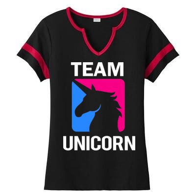 Team Unicorn Logo Ladies Halftime Notch Neck Tee