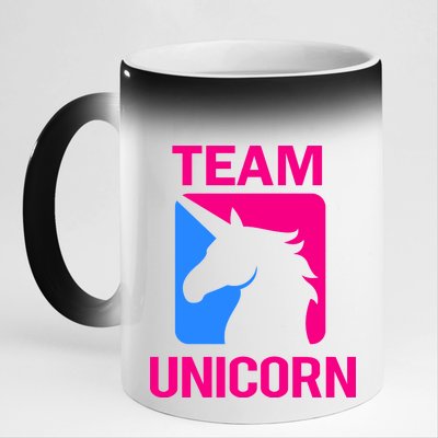 Team Unicorn Logo 11oz Black Color Changing Mug