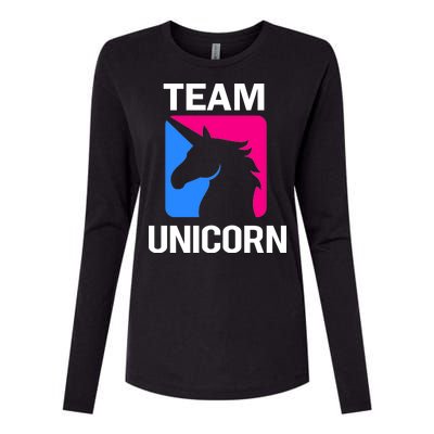 Team Unicorn Logo Womens Cotton Relaxed Long Sleeve T-Shirt