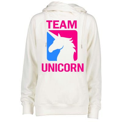 Team Unicorn Logo Womens Funnel Neck Pullover Hood