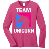 Team Unicorn Logo Ladies Long Sleeve Shirt