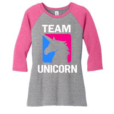 Team Unicorn Logo Women's Tri-Blend 3/4-Sleeve Raglan Shirt