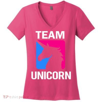 Team Unicorn Logo Women's V-Neck T-Shirt