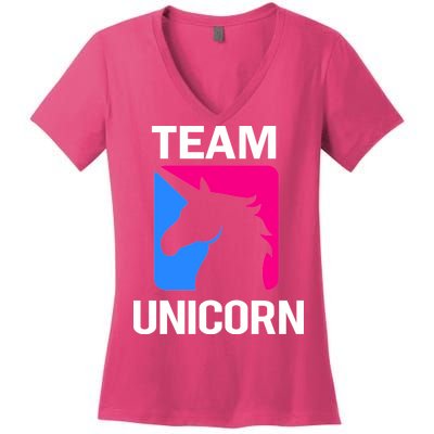 Team Unicorn Logo Women's V-Neck T-Shirt