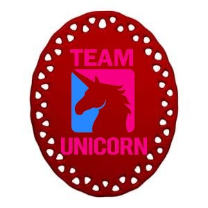 Team Unicorn Logo Ceramic Oval Ornament