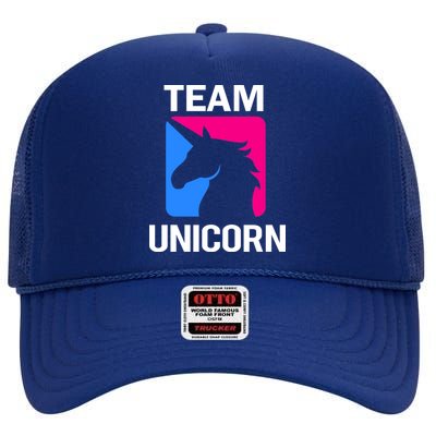 Team Unicorn Logo High Crown Mesh Back Trucker Hat