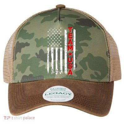 Team USA Distressed American Flag Legacy Tie Dye Trucker Hat