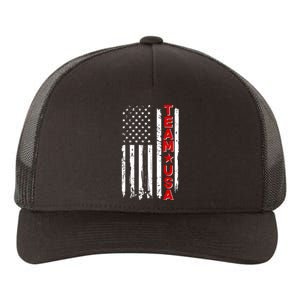 Team USA Distressed American Flag Yupoong Adult 5-Panel Trucker Hat