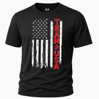 Team USA Distressed American Flag Cooling Performance Crew T-Shirt