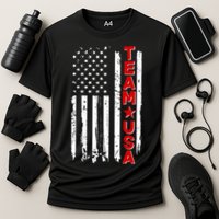 Team USA Distressed American Flag Cooling Performance Crew T-Shirt