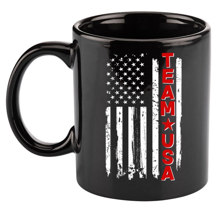 Team USA Distressed American Flag 11oz C Handle Ceramic Mug