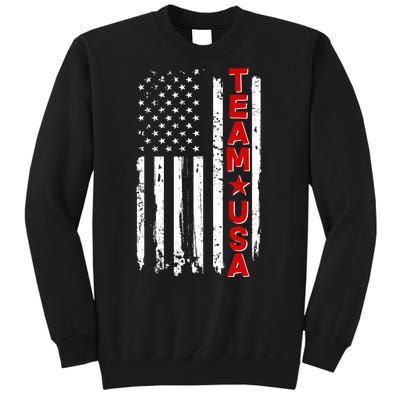 Team USA Distressed American Flag Tall Sweatshirt