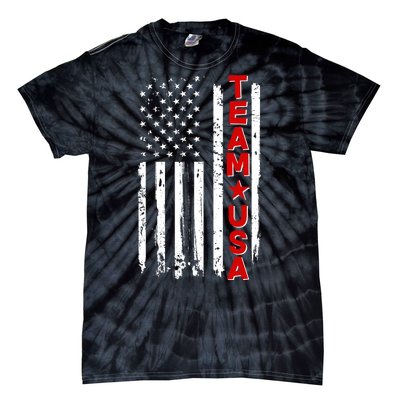 Team USA Distressed American Flag Tie-Dye T-Shirt