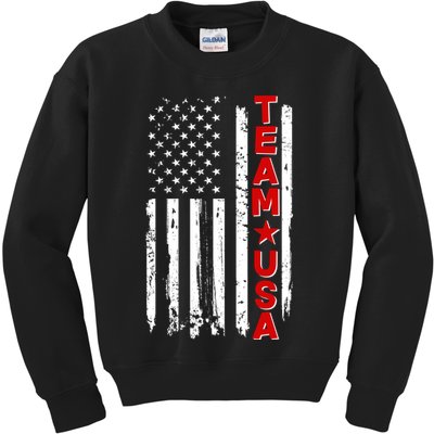 Team USA Distressed American Flag Kids Sweatshirt