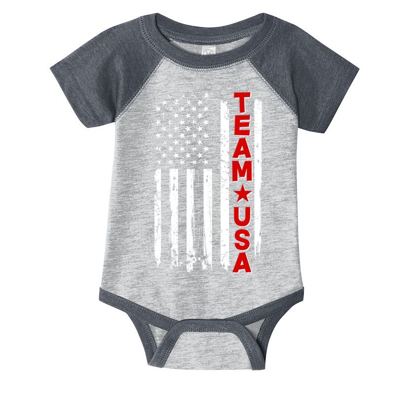 Team USA Distressed American Flag Infant Baby Jersey Bodysuit