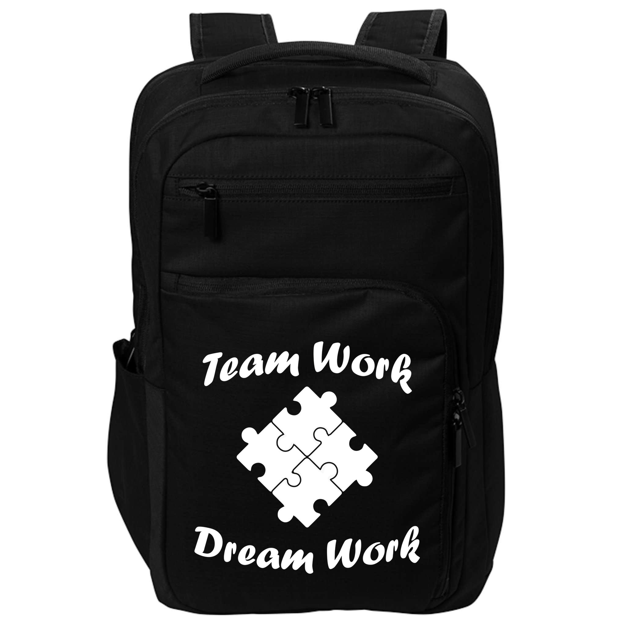Team Work Dream Work Impact Tech Backpack