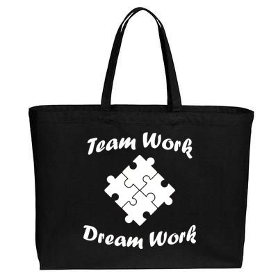 Team Work Dream Work Cotton Canvas Jumbo Tote