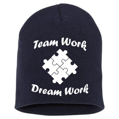 Team Work Dream Work Short Acrylic Beanie