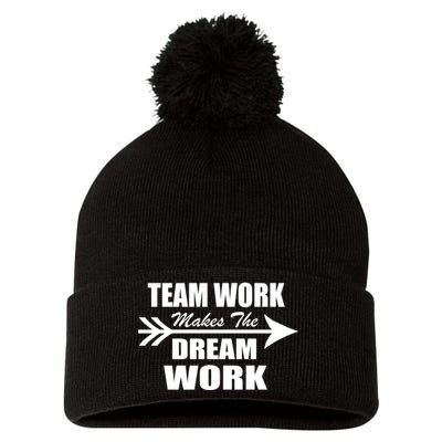 Team Work Makes The Dream Work Pom Pom 12in Knit Beanie