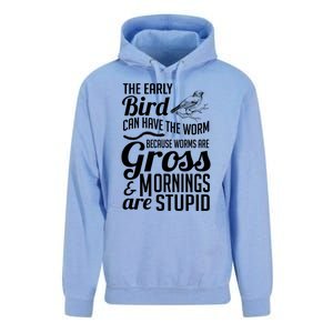 The Early Bird Can Have The Worm Funny Humor Gift Unisex Surf Hoodie