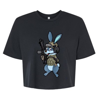 Tactical Easter Bunny Bella+Canvas Jersey Crop Tee