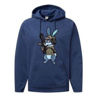 Tactical Easter Bunny Performance Fleece Hoodie