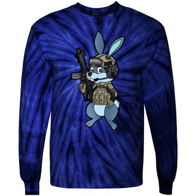 Tactical Easter Bunny Tie-Dye Long Sleeve Shirt