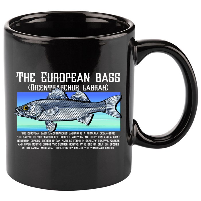 The European Bass 11oz C Handle Ceramic Mug