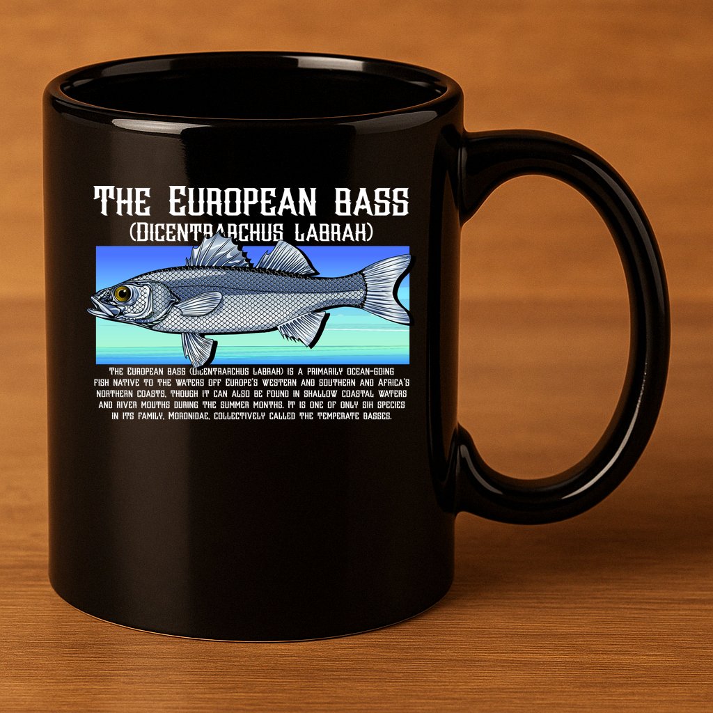 The European Bass 11oz C Handle Ceramic Mug