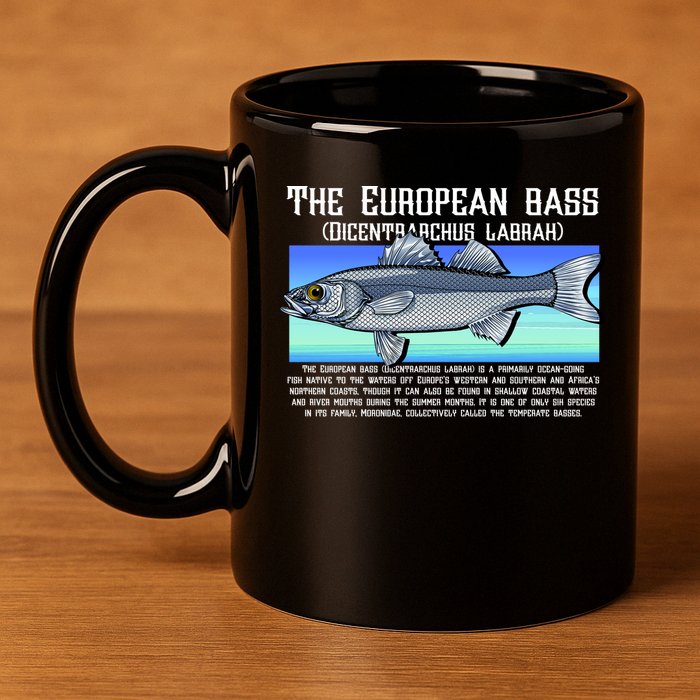 The European Bass 11oz C Handle Ceramic Mug