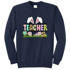 Teacher Easter Bunny Funny Ears Easter Day Gift Tall Sweatshirt