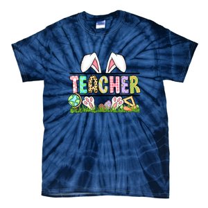 Teacher Easter Bunny Funny Ears Easter Day Gift Tie-Dye T-Shirt