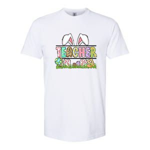 Teacher Easter Bunny Funny Ears Easter Day Gift Softstyle CVC T-Shirt