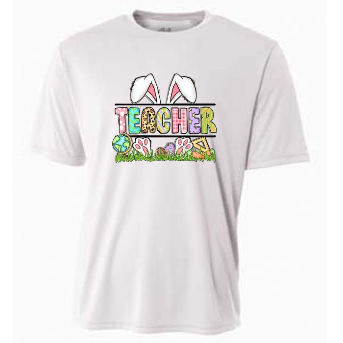 Teacher Easter Bunny Funny Ears Easter Day Gift Cooling Performance Crew T-Shirt