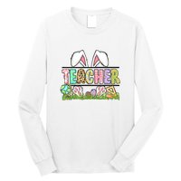 Teacher Easter Bunny Funny Ears Easter Day Gift Long Sleeve Shirt