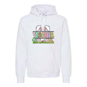 Teacher Easter Bunny Funny Ears Easter Day Gift Premium Hoodie