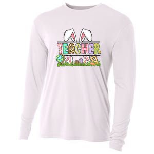 Teacher Easter Bunny Funny Ears Easter Day Gift Cooling Performance Long Sleeve Crew