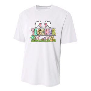 Teacher Easter Bunny Funny Ears Easter Day Gift Performance Sprint T-Shirt