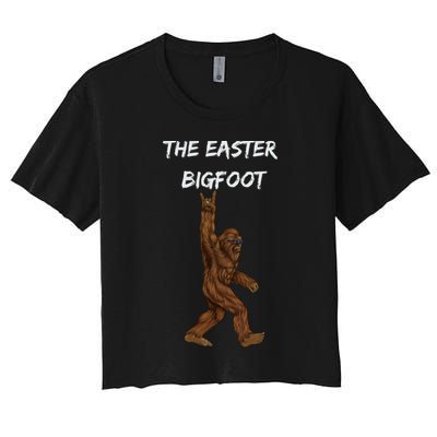 The Easter Bigfoot Rock On Bigfoot Sasquatch Love Sunglasses Gift Crop Top